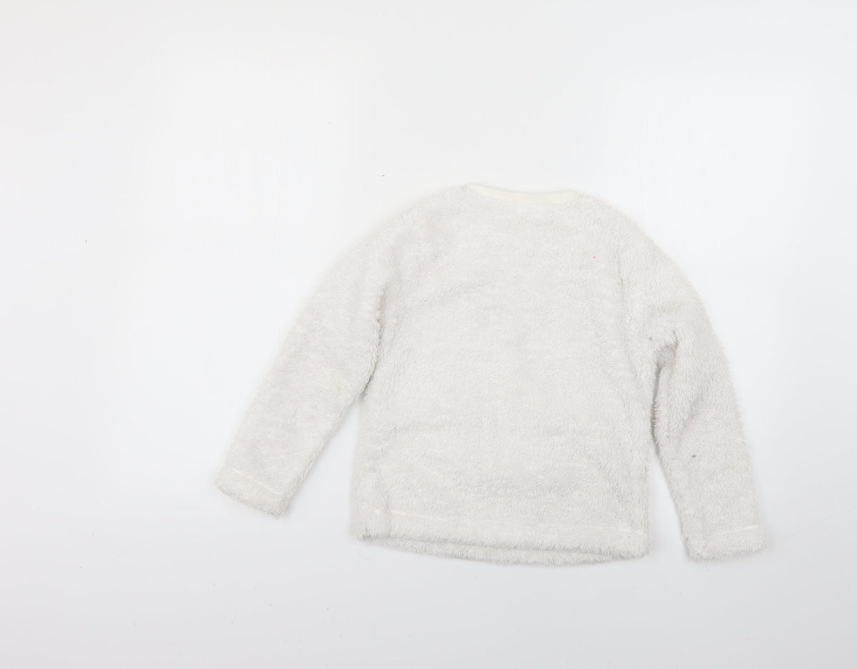 Back view of gorge girls’ white solid top pyjama top, size 6-7, years