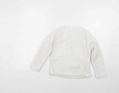 Back view of gorge girls’ white solid top pyjama top, size 6-7, years