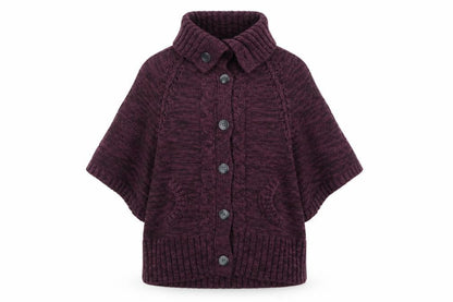 Front view of evie women’s purple overcoat coatigan, size UK 16