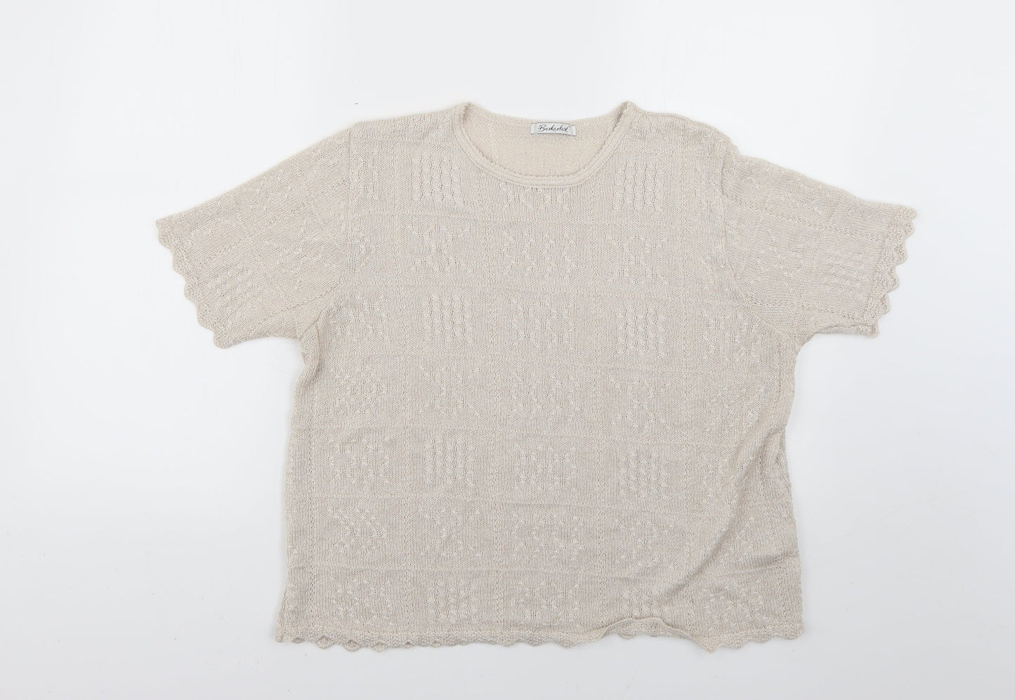 Womens UK Size 20 berketex Beige Pullover Jumper