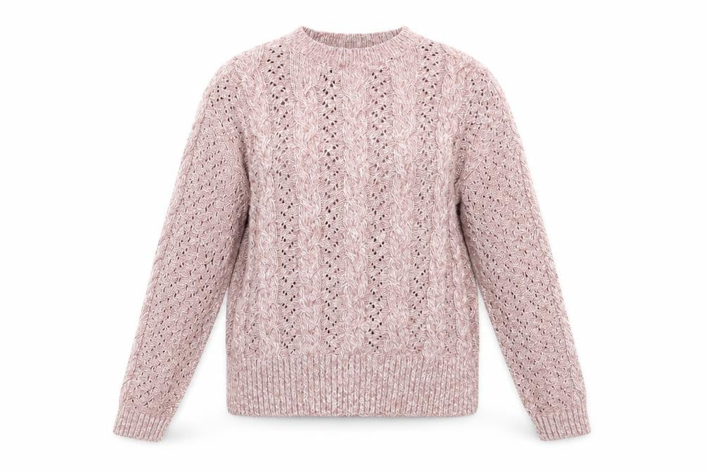 Front view of paaya women’s pink jumper, size M