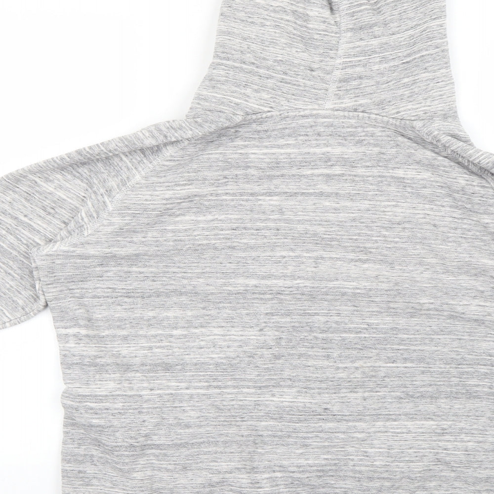 Brand and care label for Stanley men’s grey pullover hoodie, size S