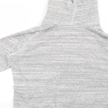 Brand and care label for Stanley men’s grey pullover hoodie, size S