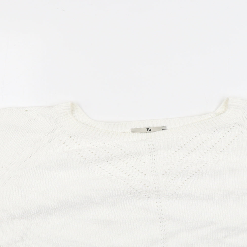 TU Womens White   Pullover Jumper Size 16