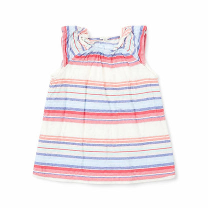 Front view of H&M girls’ multicoloured striped fit & flare, size 2-3, years