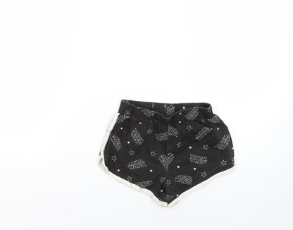 George Girls Black Geometric  Cut-Off Shorts Size 4-5 Years