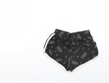 George Girls Black Geometric  Cut-Off Shorts Size 4-5 Years