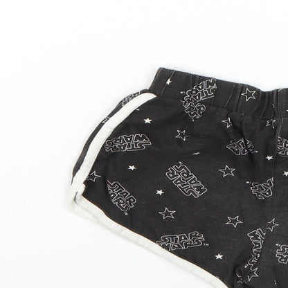 George Girls Black Geometric  Cut-Off Shorts Size 4-5 Years