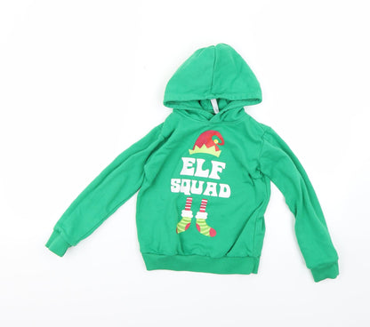 pep&co Boys Green Geometric  Pullover Hoodie Size 5-6 Years
