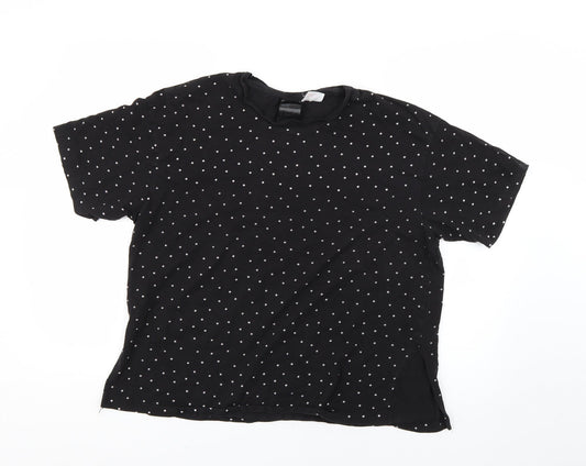 Womens UK Size M H&M Black Basic T-Shirt