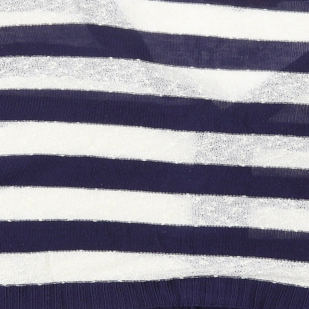 Amaya Womens Blue Striped  Cape Jumper Size L