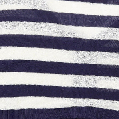Amaya Womens Blue Striped  Cape Jumper Size L