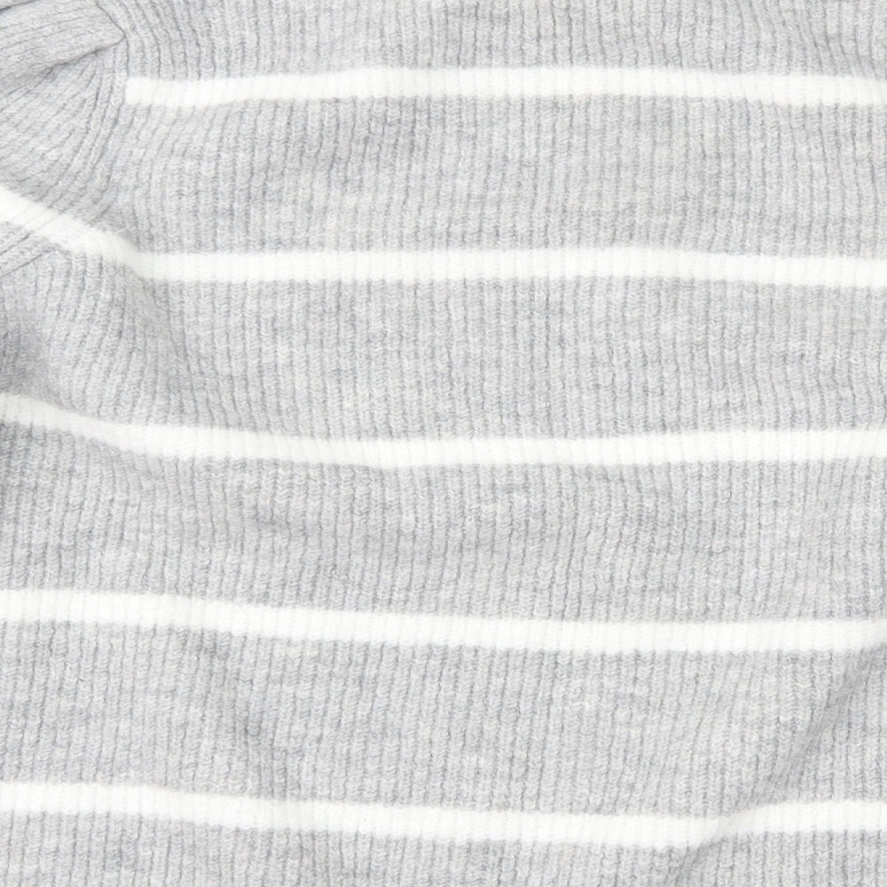 George Womens Grey Striped  Pullover Jumper Size L