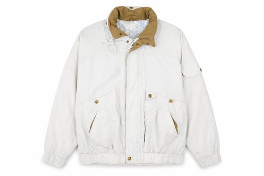 Front view of Preworn women’s white jacket, size UK 40