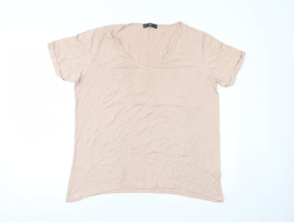 Womens UK Size 10 Missguided Pink Basic T-Shirt