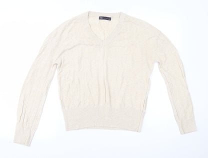 Womens UK Size M Marks and Spencer Beige Basic Blouse