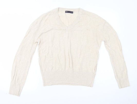 Womens UK Size M Marks and Spencer Beige Basic Blouse