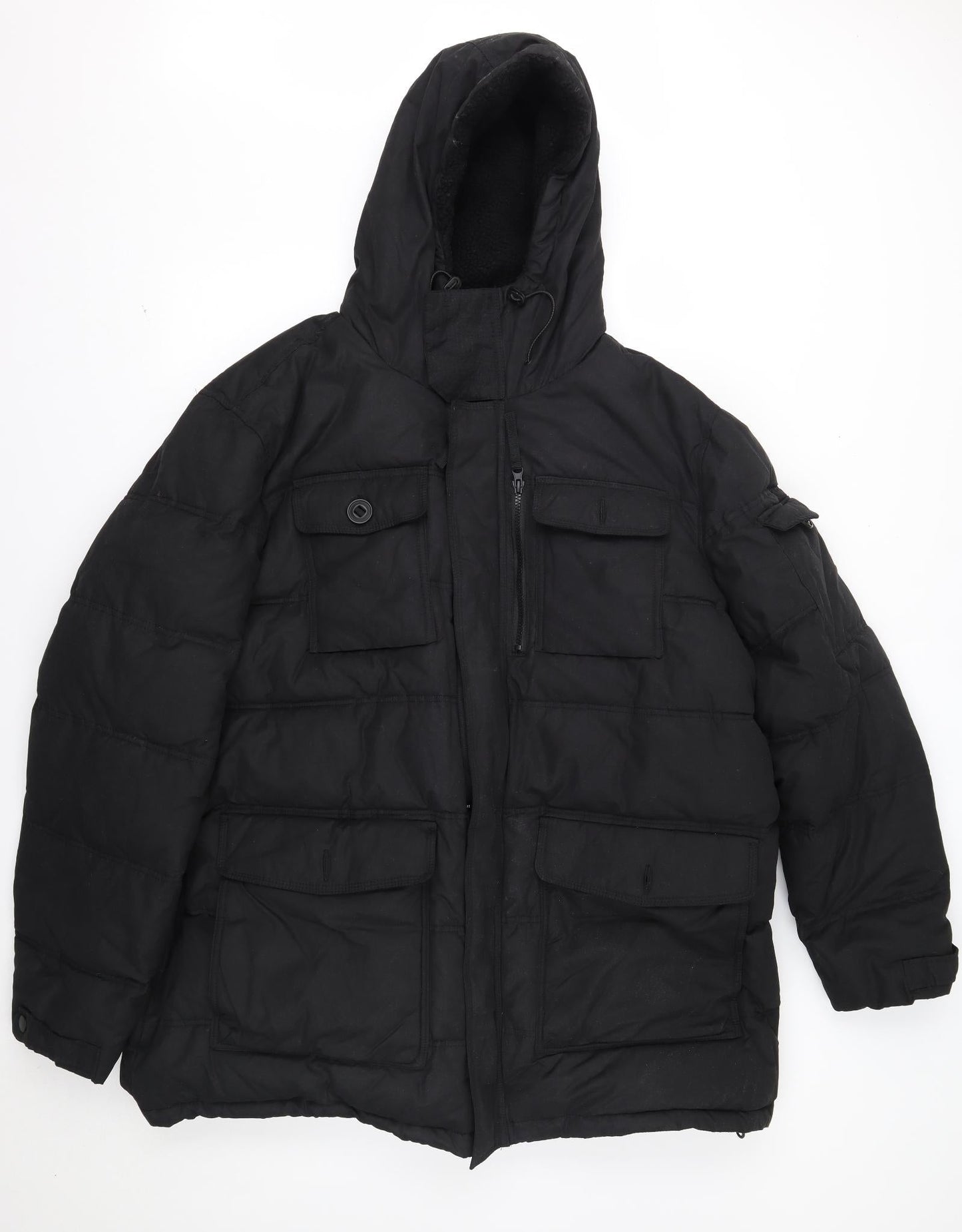 F&F Mens Black   Overcoat Coat Size 3XL