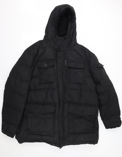 F&F Mens Black   Overcoat Coat Size 3XL