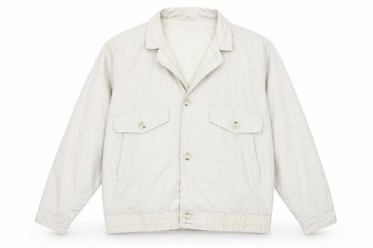 Front view of Classic Menswear men’s white overcoat coat, size XL
