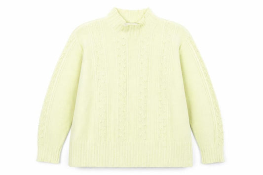 Front view of Country Casuals women’s yellow basic blouse, size L