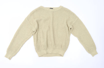 Boohoo Womens Beige   Pullover Jumper Size M