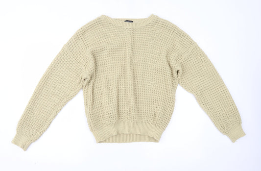Boohoo Womens Beige   Pullover Jumper Size M