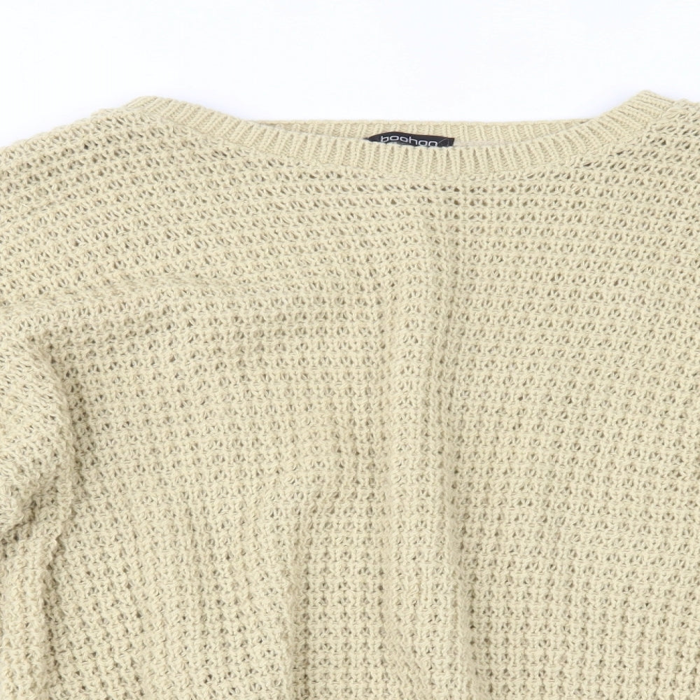 Boohoo Womens Beige   Pullover Jumper Size M