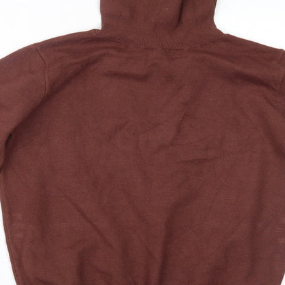 Womens UK Size S Apricot Brown Basic Blouse