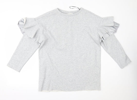 H&M Womens Grey   Pullover Sweatshirt Size S