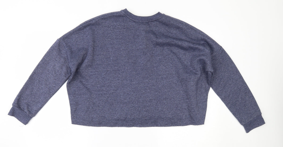 Back view of Primark women’s blue pullover sweatshirt, size M