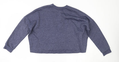 Back view of Primark women’s blue pullover sweatshirt, size M