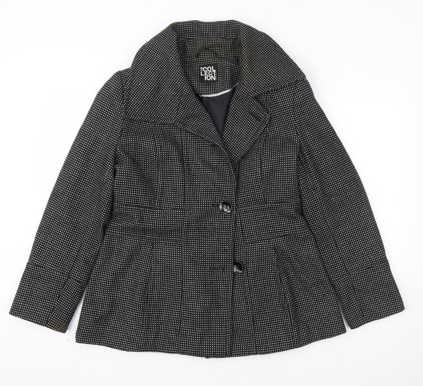 Womens UK Size 14 Debenhams Black Overcoat