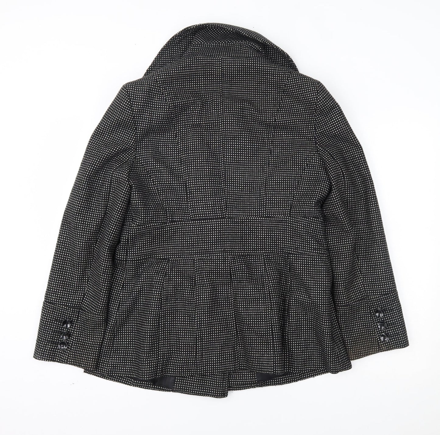 Womens UK Size 14 Debenhams Black Overcoat