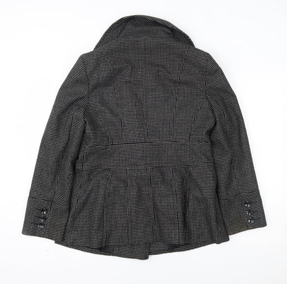 Womens UK Size 14 Debenhams Black Overcoat