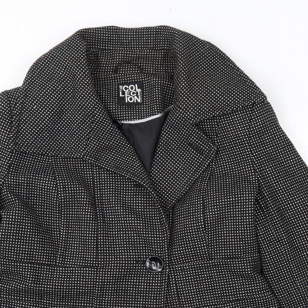 Womens UK Size 14 Debenhams Black Overcoat
