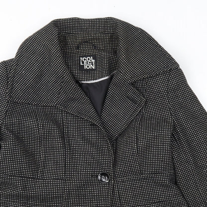 Womens UK Size 14 Debenhams Black Overcoat