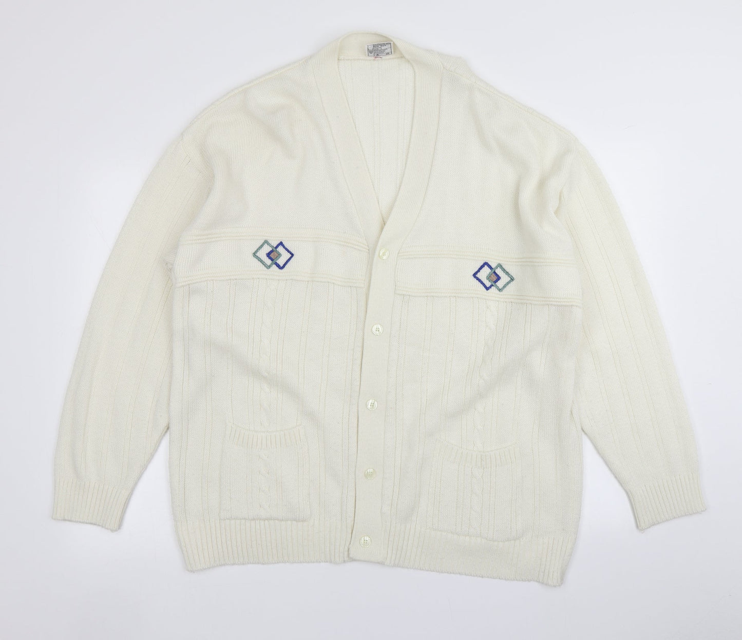 Count Christie Womens Ivory  Knit Cardigan Jumper Size L