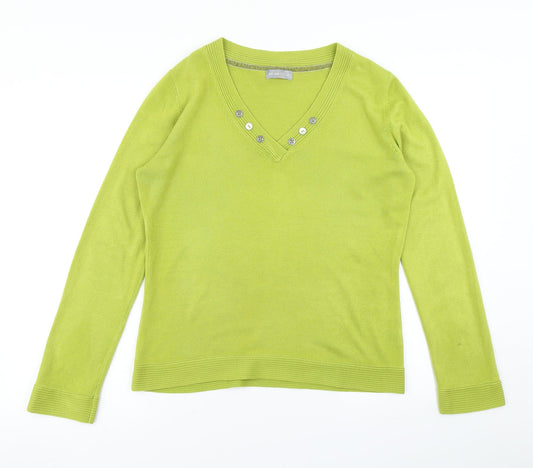 Womens UK Size 12 Per Una Green Pullover Jumper