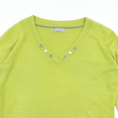 Womens UK Size 12 Per Una Green Pullover Jumper