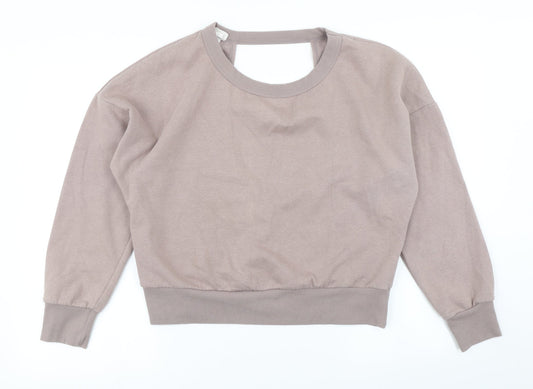 H&M Womens Brown   Pullover Sweatshirt Size S  - Cut out back