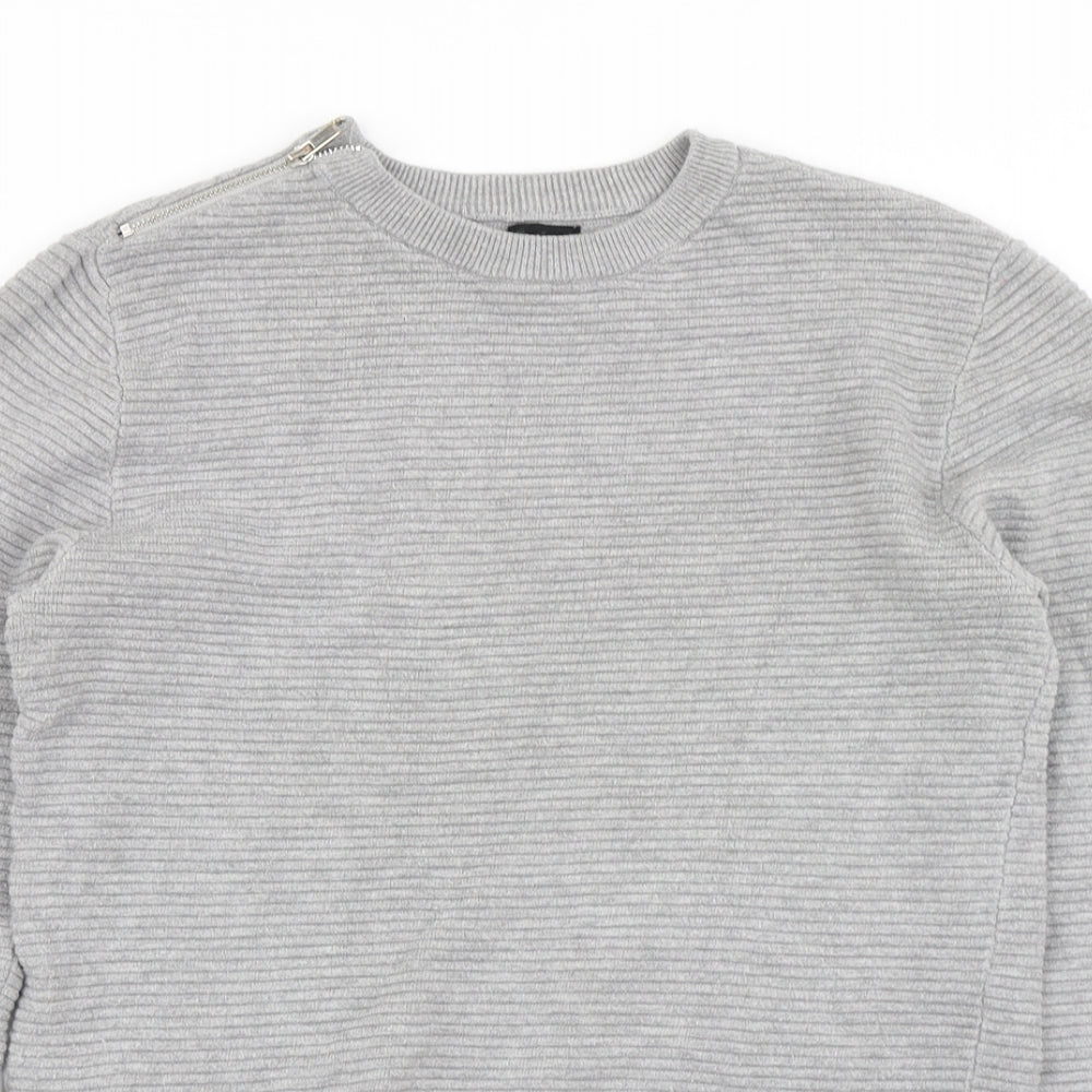 River Island Mens Grey  Knit Pullover Jumper Size XS