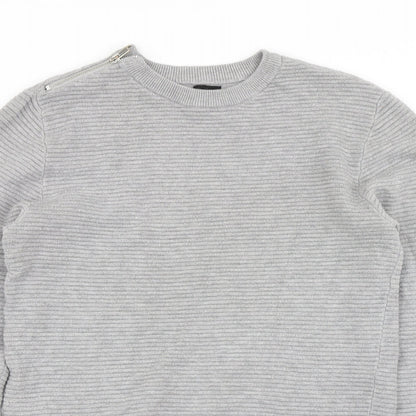 River Island Mens Grey  Knit Pullover Jumper Size XS