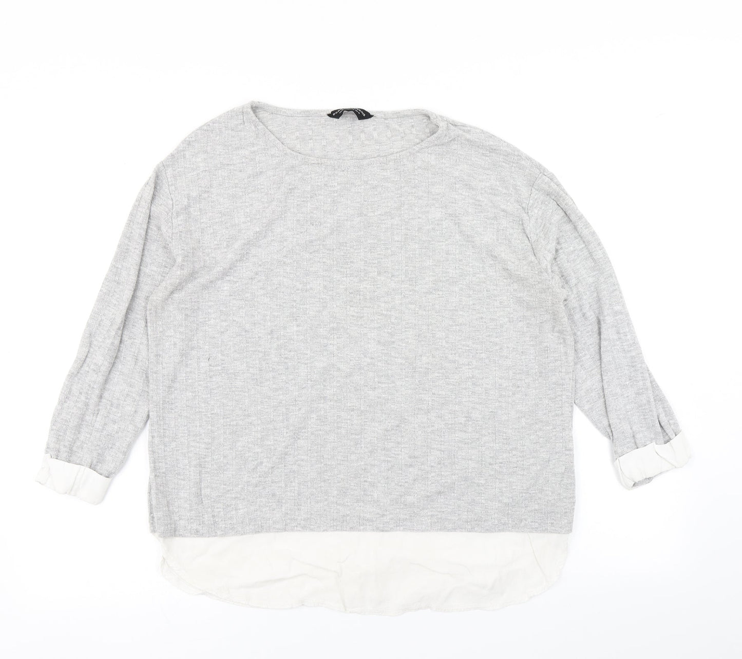 Womens UK Size 16 Dorothy Perkins Grey Basic T-Shirt