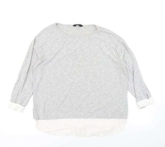 Womens UK Size 16 Dorothy Perkins Grey Basic T-Shirt