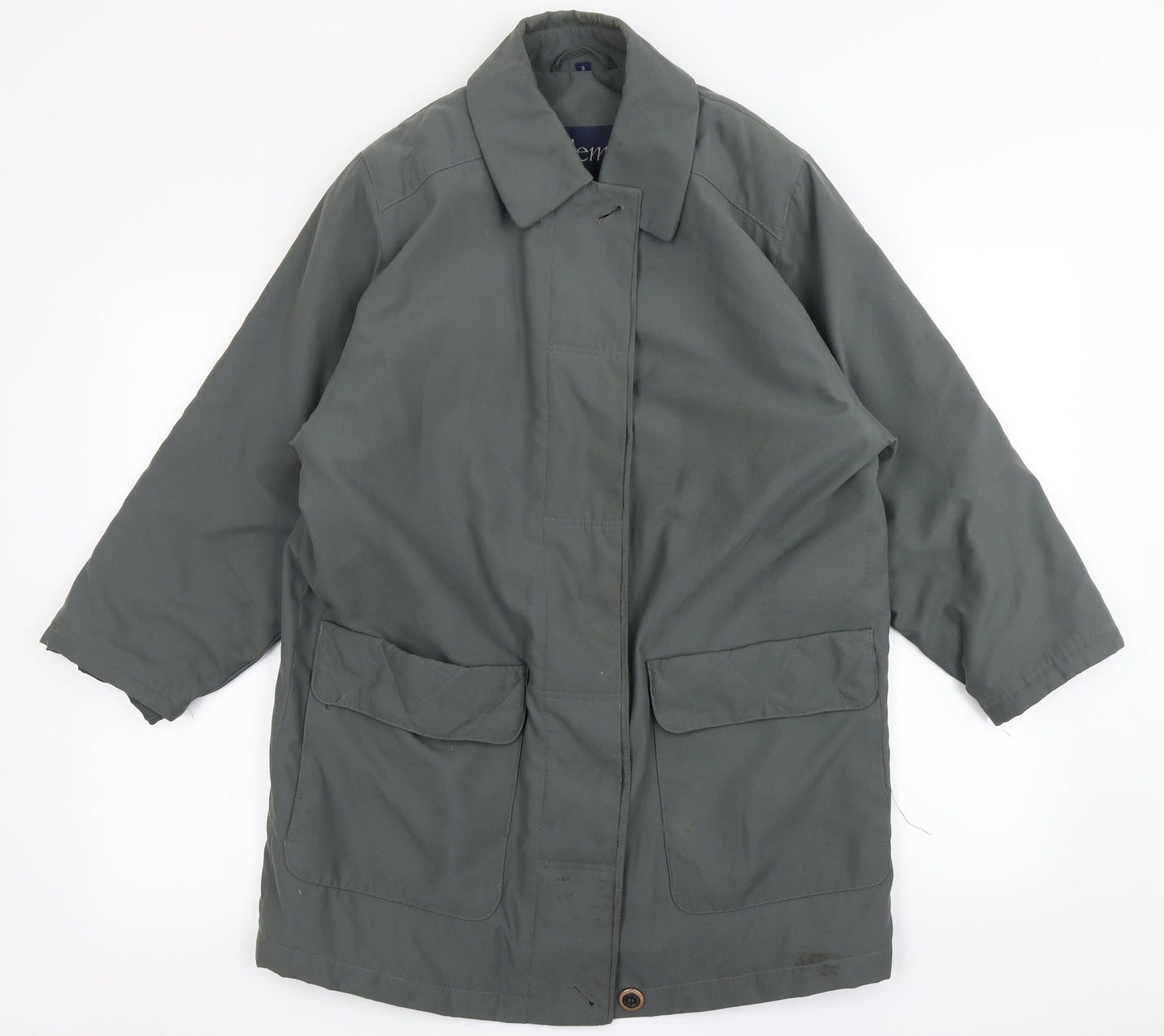 Womens UK Size S Telemac Green Overcoat