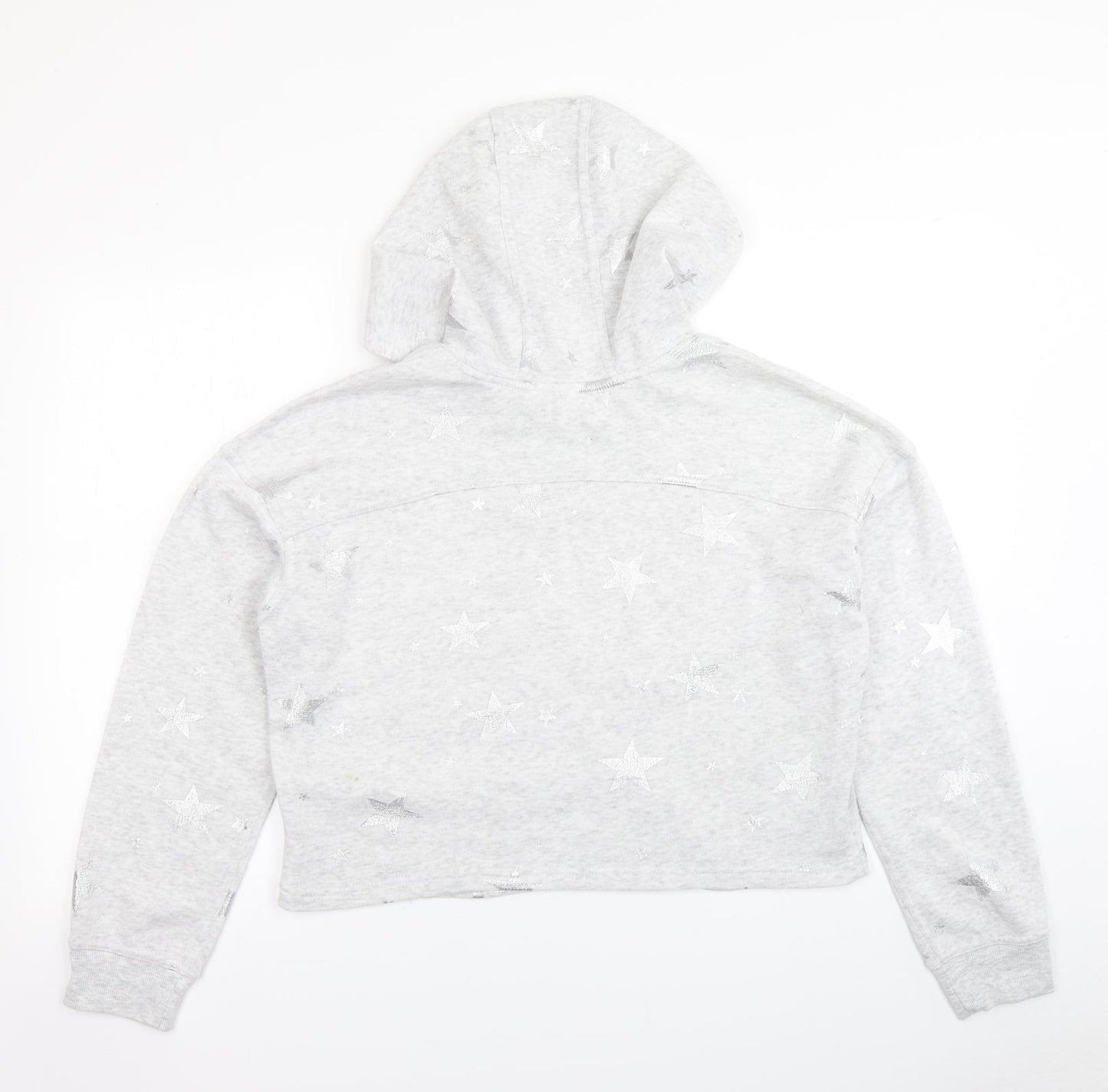 90 Degree Womens Grey   Pullover Hoodie Size L  - Cropped