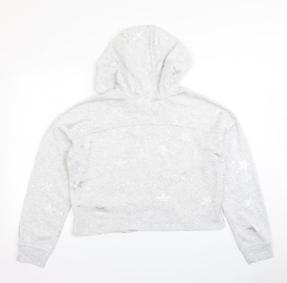 90 Degree Womens Grey   Pullover Hoodie Size L  - Cropped