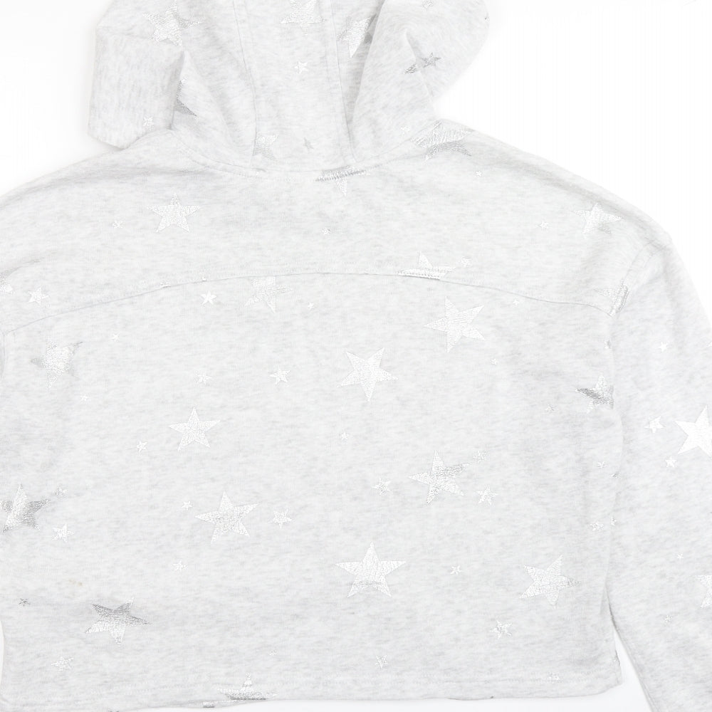 90 Degree Womens Grey   Pullover Hoodie Size L  - Cropped