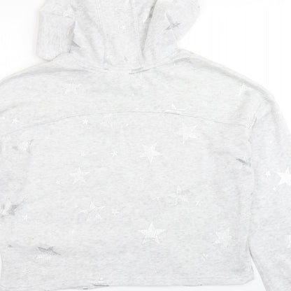 90 Degree Womens Grey   Pullover Hoodie Size L  - Cropped